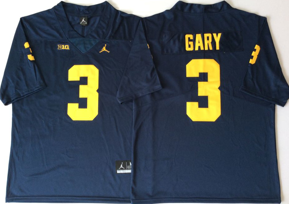 NCAA Men Michigan Wolverines Blue 3 GARY